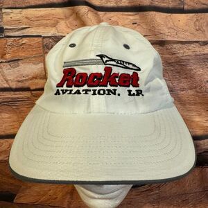 Rocket Aviation Hat Richardson Men's Adjustable White Red Aviation Cap